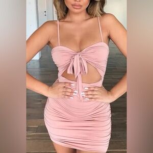 Tiger Mist Blush Tie-Front Dress